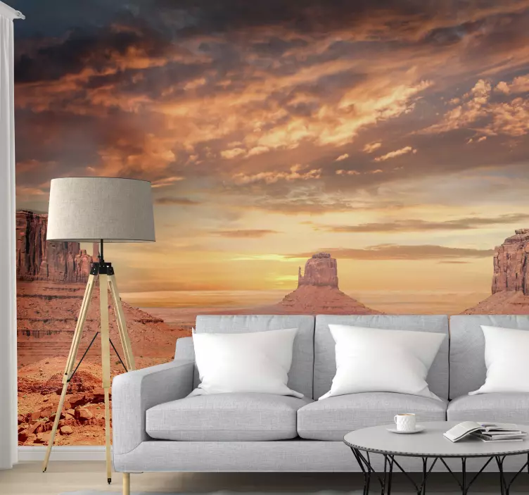 Fotomural desierto con cielo de atardecer - TenVinilo