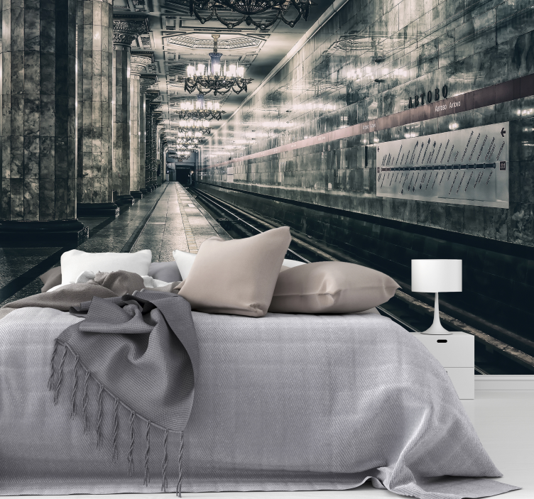 Papel pintado 3D túnel de metro - TenVinilo