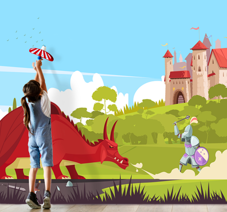 Fotomural fantasía encuentro con dragones - TenVinilo