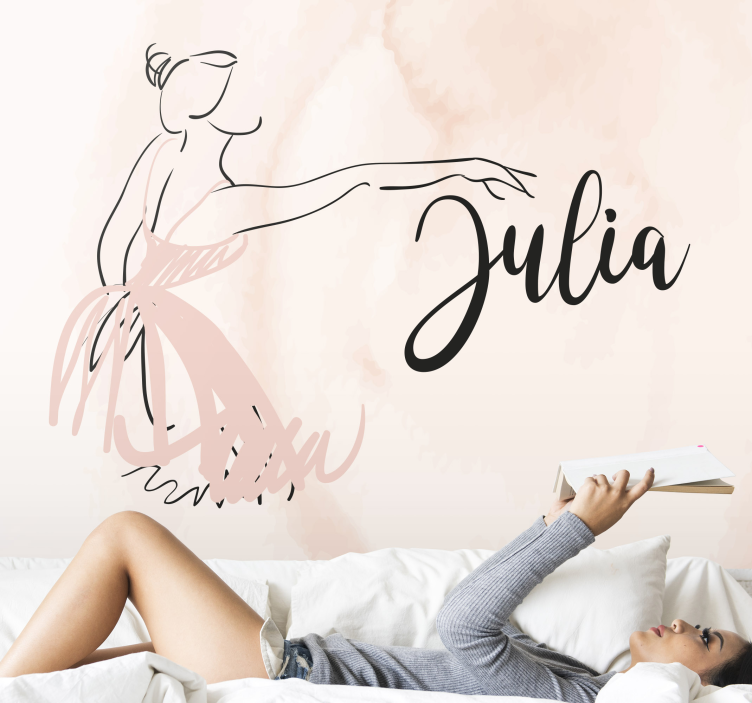 Fotomural frase elegante figura de bailarina - TenVinilo