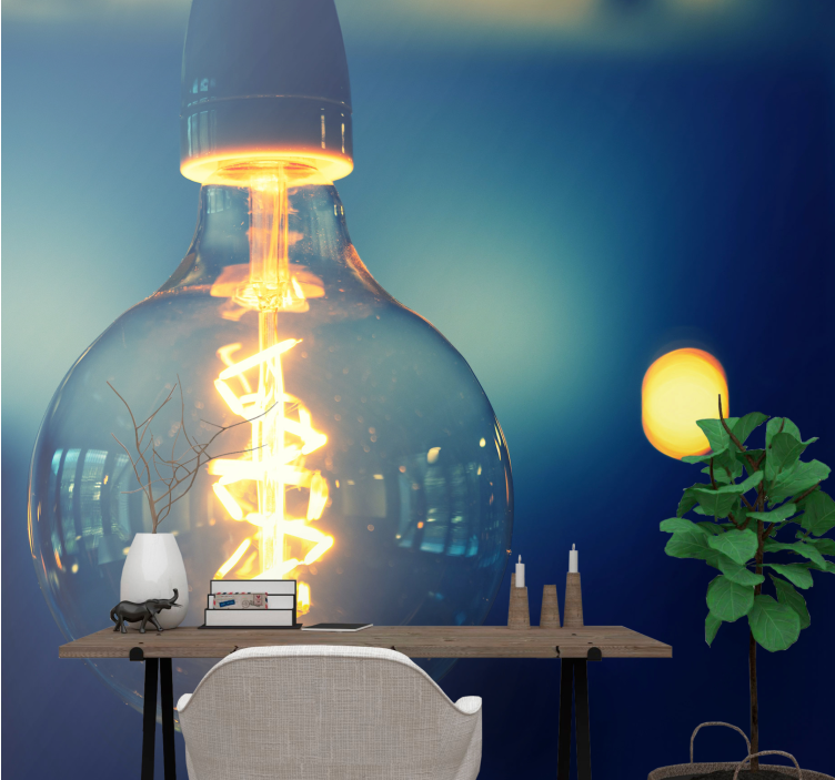 Fotomural frase lámpara elegante - TenVinilo