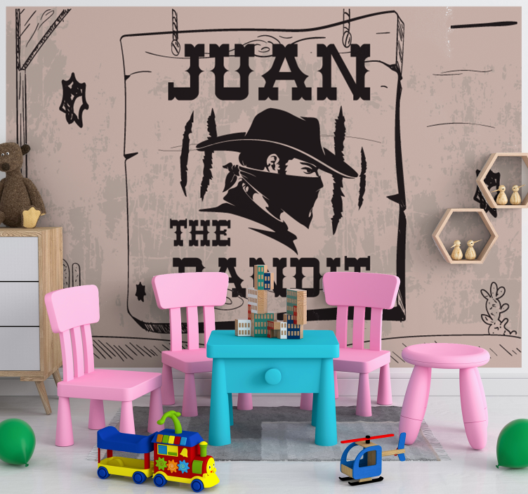 Fotomural frase tema bandido personalizado - TenVinilo