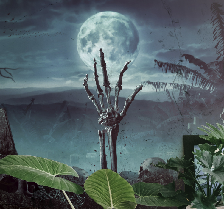 Fotomural halloween mano esqueleto elevándose - TenVinilo