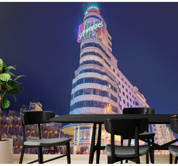 Fotomural madrid horizonte nocturno - TenVinilo