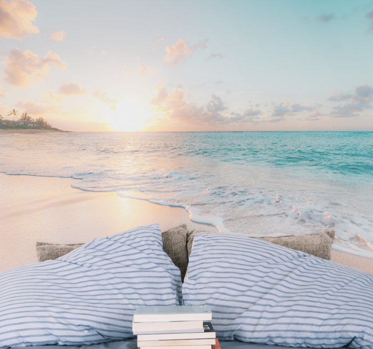 Fotomural mar atmósfera de playa al atardecer - TenVinilo