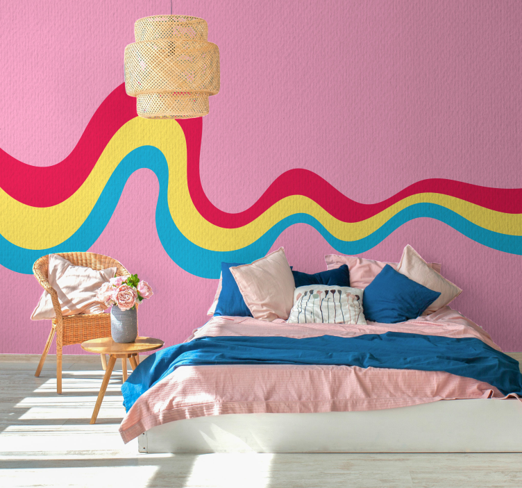 Fotomural moderno ola rayas - TenVinilo