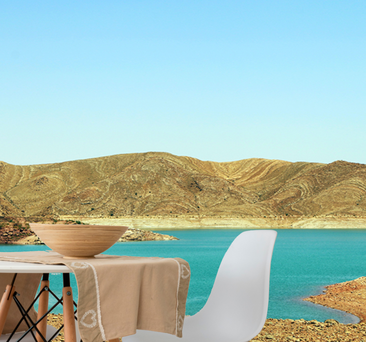 Fotomural montañas lago de montaña sereno - TenVinilo