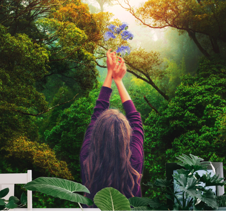 Fotomural naturaleza alcanzando las flores - TenVinilo