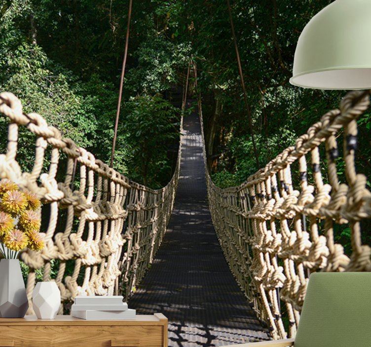 Fotomural naturaleza camino suspendido en el bosque - TenVinilo