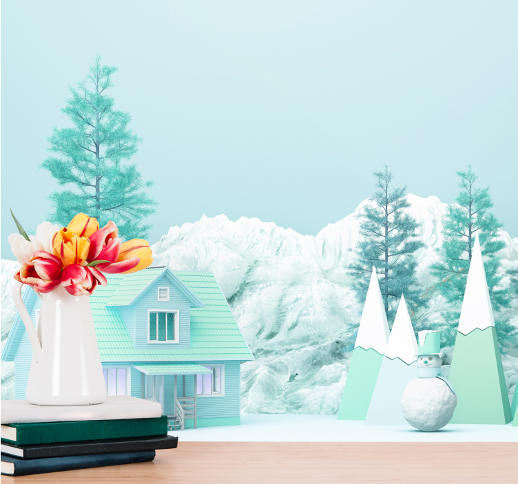 Fotomural naturaleza escena de paisaje invernal - TenVinilo