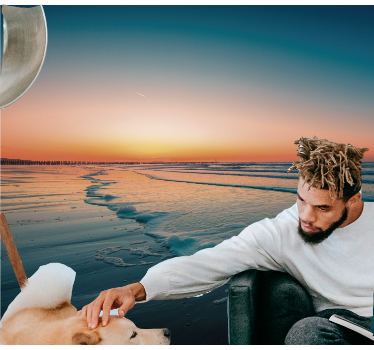 Fotomural naturaleza olas del océano al atardecer - TenVinilo