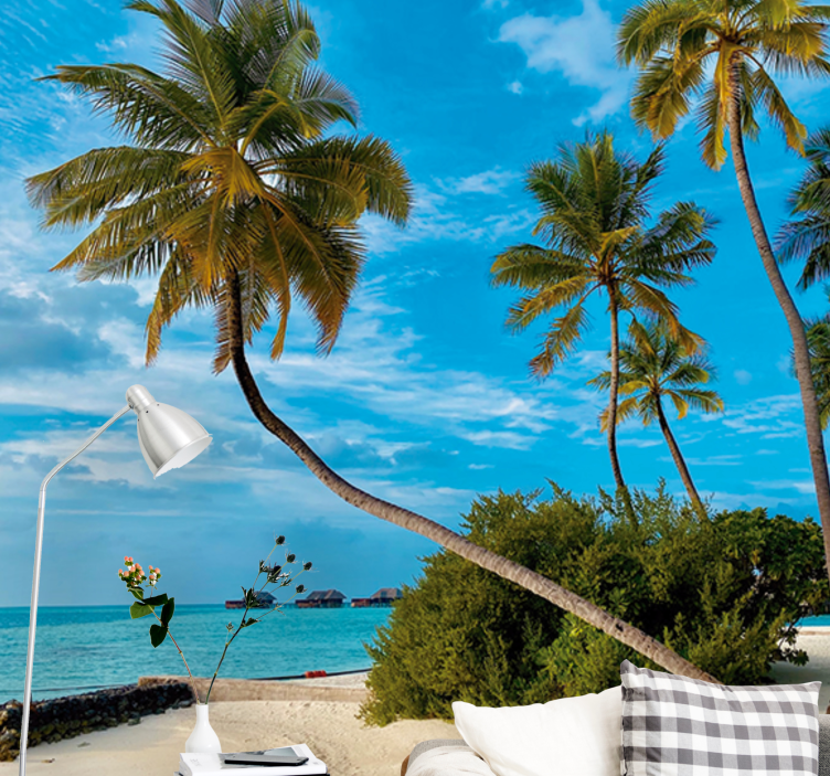 Fotomural naturaleza paisaje de palmas tropicales - TenVinilo