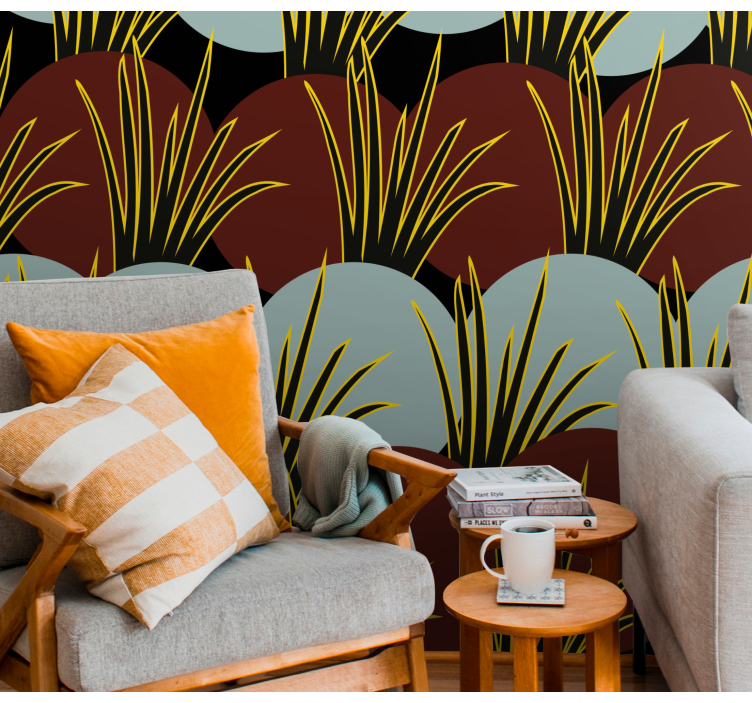 Fotomural naturaleza patrones de hierba estilizados - TenVinilo