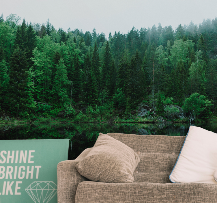 Fotomural naturaleza reflejo del bosque tranquilo - TenVinilo