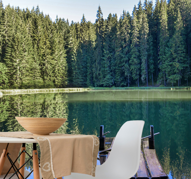 Fotomural naturaleza reflejo sereno del bosque - TenVinilo