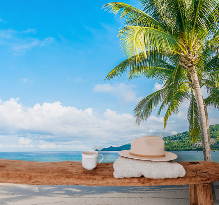 Fotomural naturaleza refugio tropical en la costa - TenVinilo