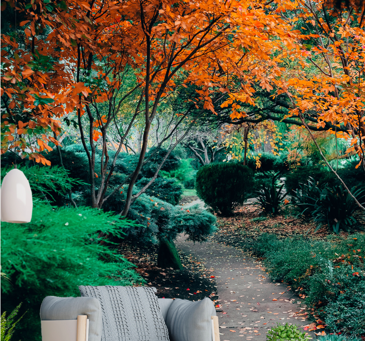Fotomural naturaleza sendero entre árboles - TenVinilo