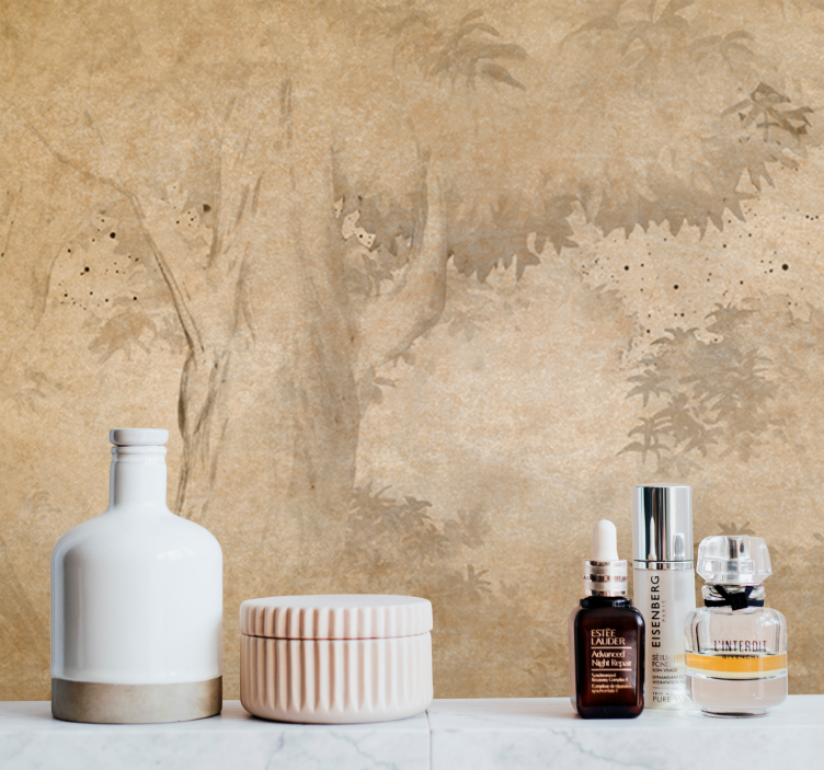 Fotomural naturaleza silueta de Árboles - TenVinilo