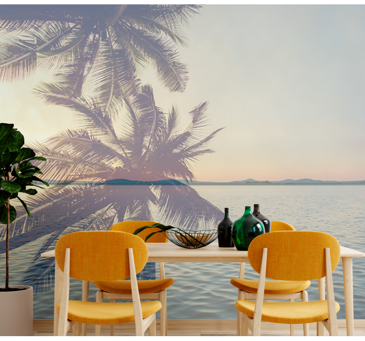 Fotomural naturaleza silueta de palma serena - TenVinilo