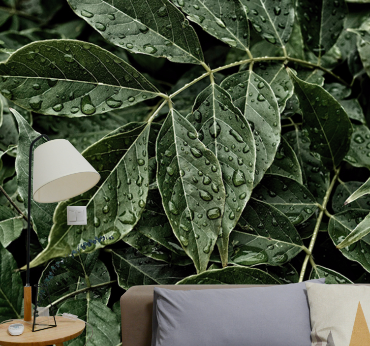 Fotomural naturaleza superficie de follaje vibrante - TenVinilo