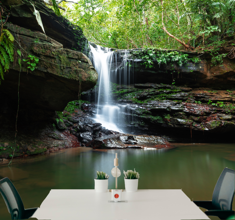 Fotomural naturaleza vista de cascada tranquila - TenVinilo