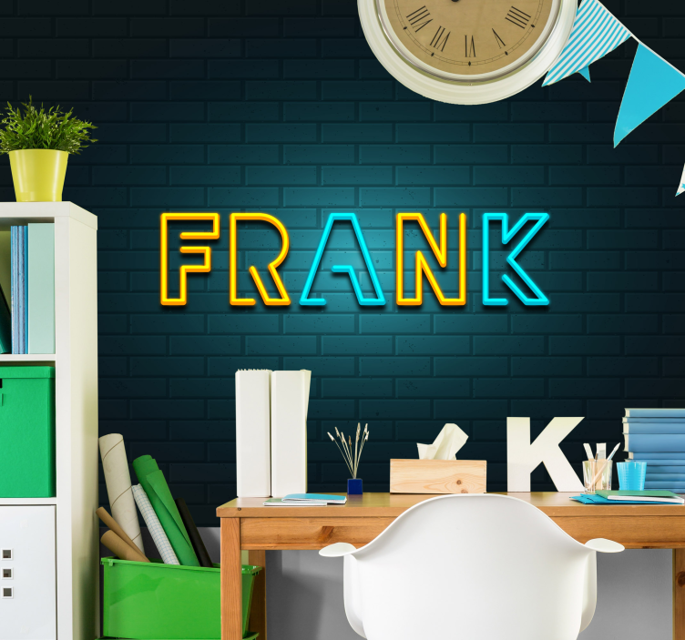 Fotomural personalizable pantalla de nombre de neón - TenVinilo