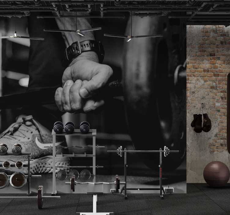 fotomural pesas blanco y negro - TenVinilo