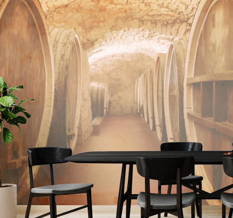 Fotomural retro bodega de vino antigua - TenVinilo