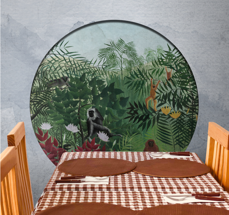 Fotomural selva escena de jungla vibrante - TenVinilo