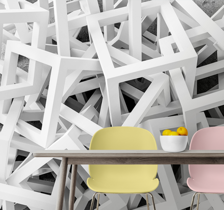 Fotomural textura formas blancas abstractas - TenVinilo