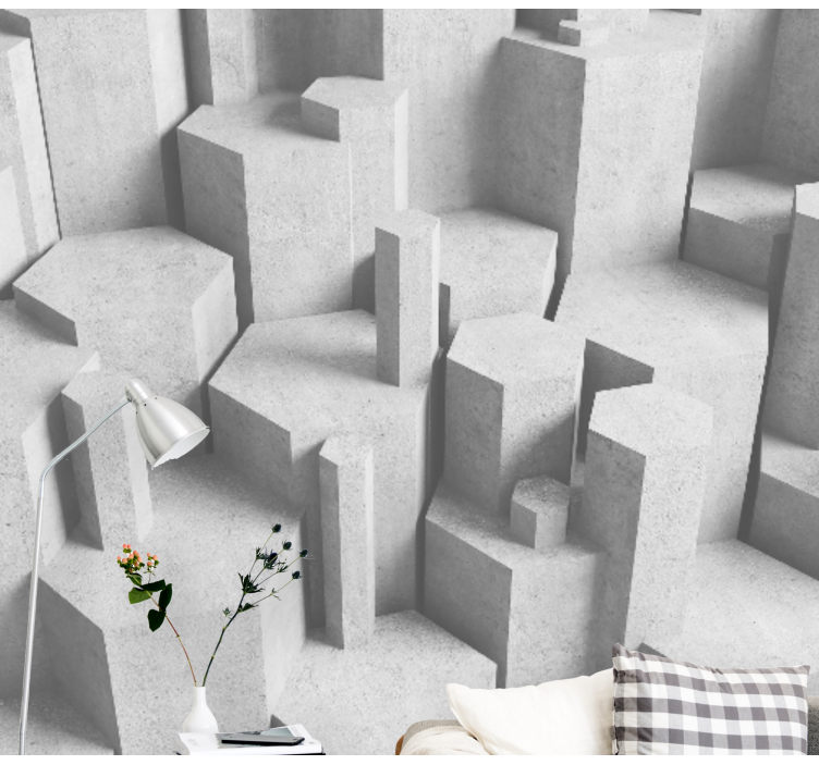 Fotomural textura formas geométricas de concreto - TenVinilo