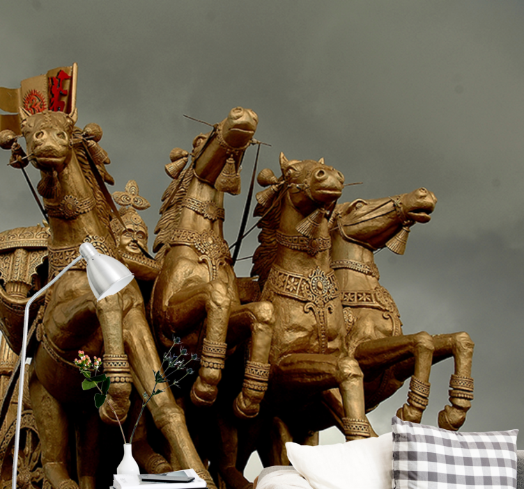 Fotomural vehículo caballos de carroza histórica - TenVinilo