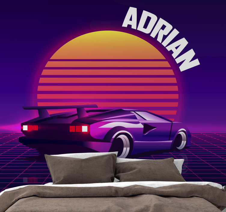 Fotomural vehículo coche de carreras retro - TenVinilo