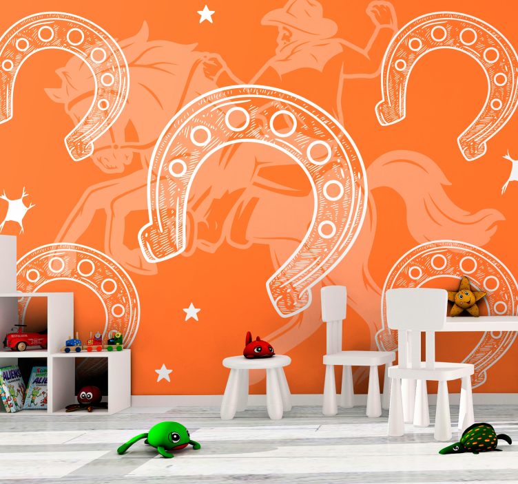 Fotomural vehículo escena de rodeo horseshoe - TenVinilo