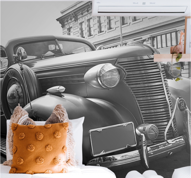 Fotomural vehículo exposición de coches clásicos - TenVinilo