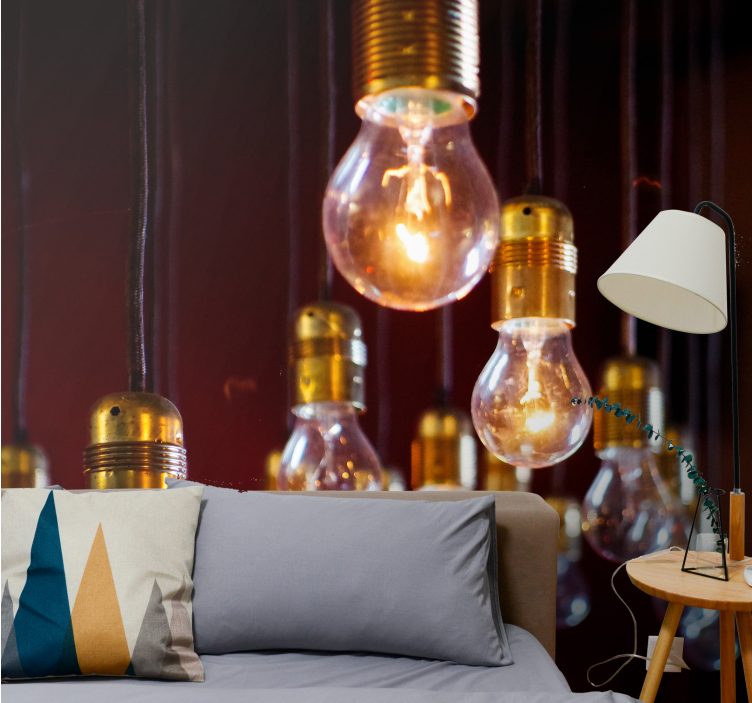 Fotomural vehículo lámpara edison en racimo - TenVinilo