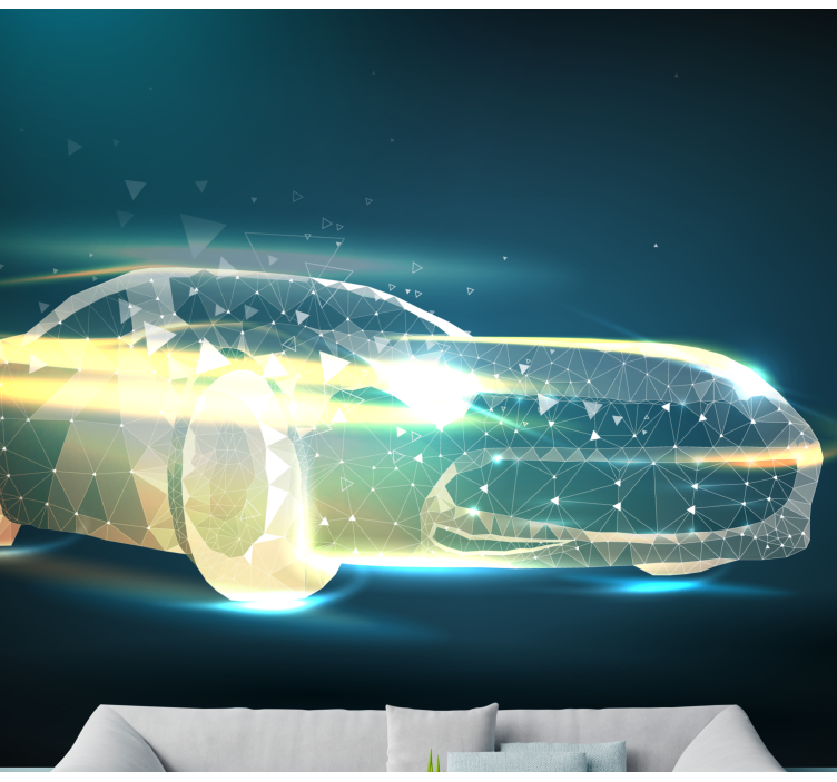 Fotomural vehículo movimiento de coches geométrico - TenVinilo