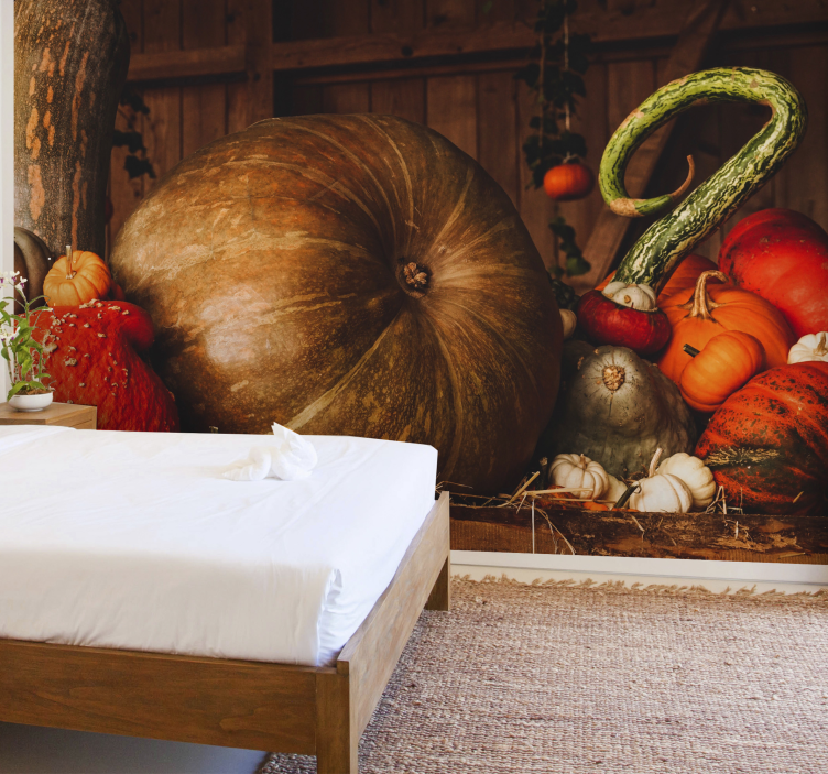 Mural de pared flores arreglo de cosecha otoñal - TenVinilo