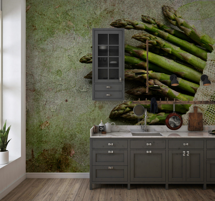 Mural de pared flores delicias de espárragos - TenVinilo