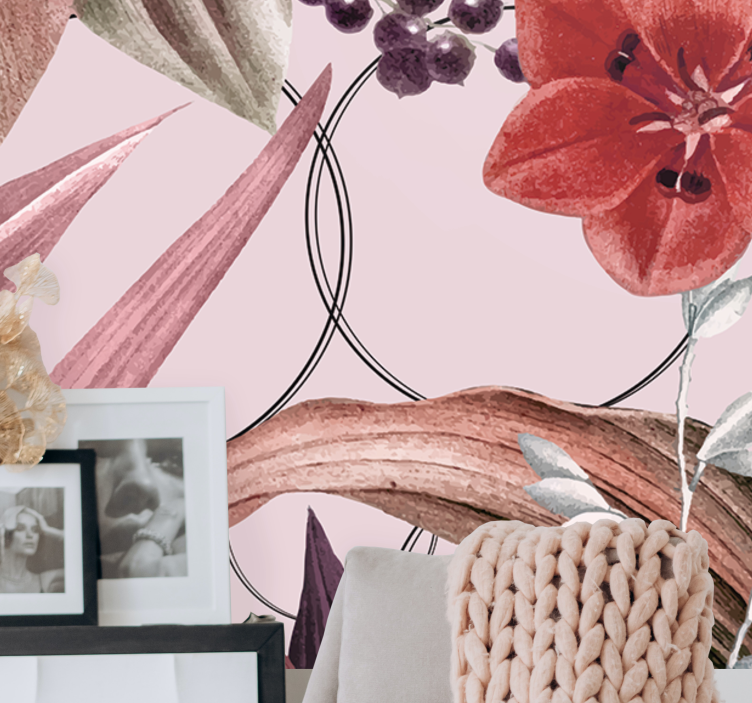 Mural de pared flores diseño de patrones florales - TenVinilo