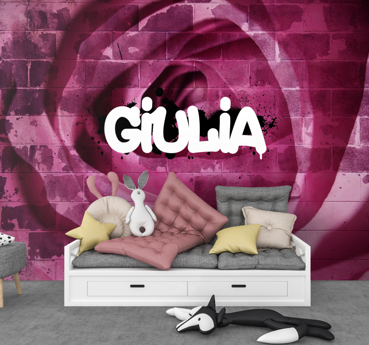 Mural de pared flores diseño de rosa personalizado - TenVinilo