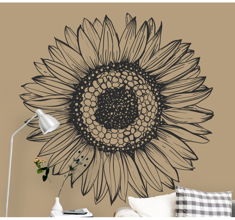 Mural de pared flores diseño floral girasol - TenVinilo