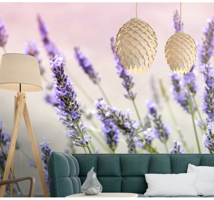 Mural de pared flores elegancia floral lavanda - TenVinilo