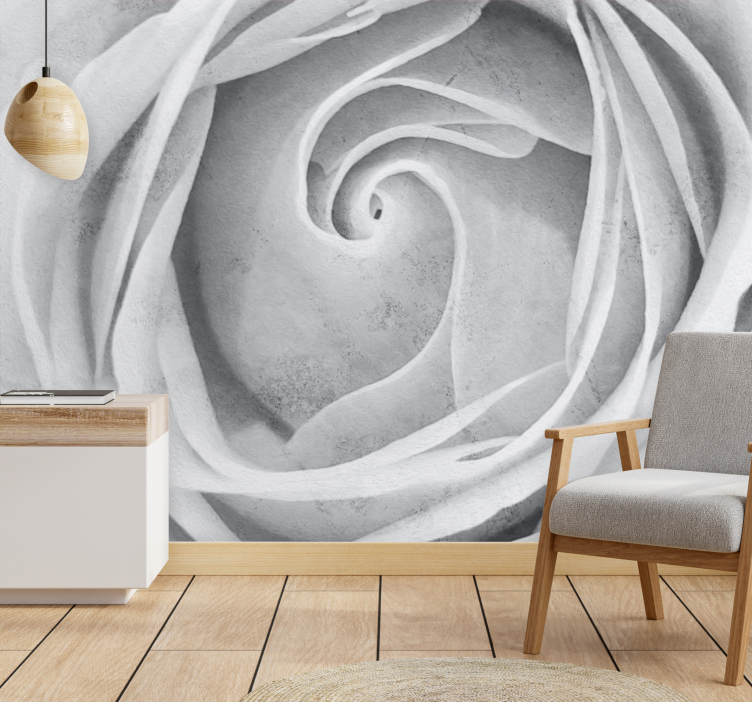 Mural de pared flores espiral de rosas elegantes - TenVinilo