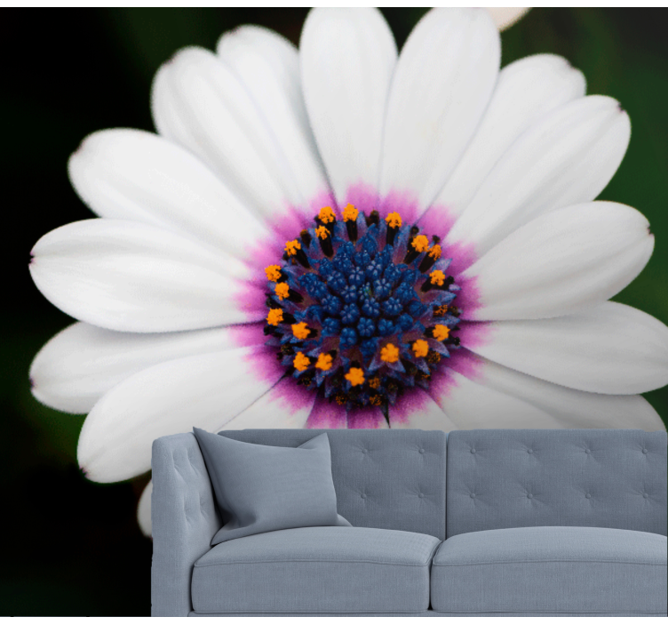 Mural de pared flores flor de flor blanca - TenVinilo