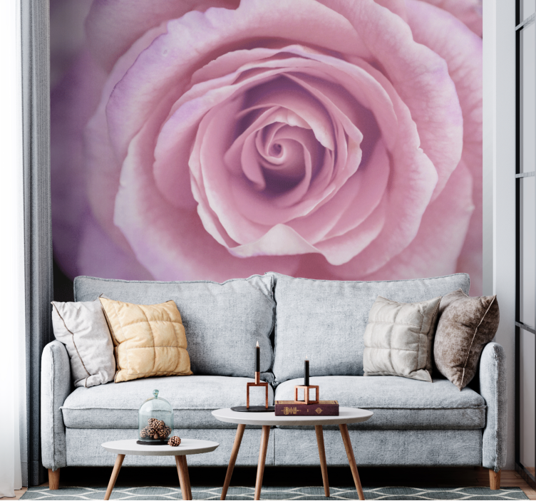 Mural de pared flores flor de rosa rosa - TenVinilo