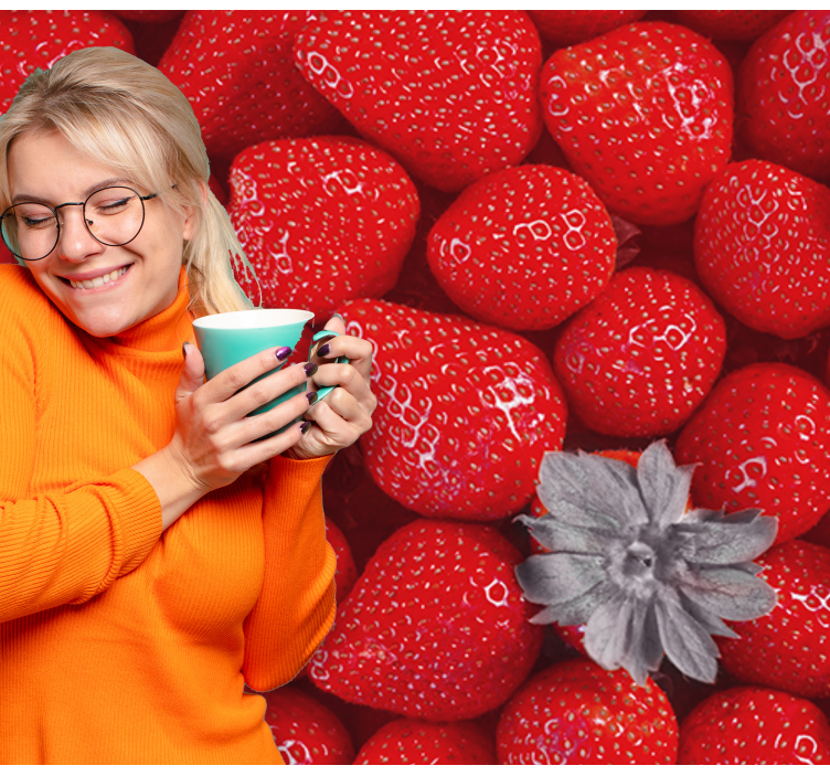 Mural de pared flores fresa y floración - TenVinilo