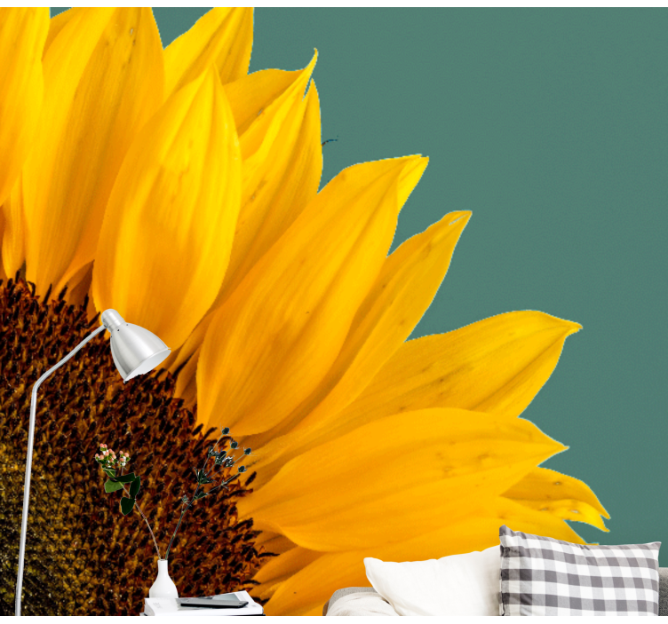 Mural de pared flores girasol en primer plano - TenVinilo
