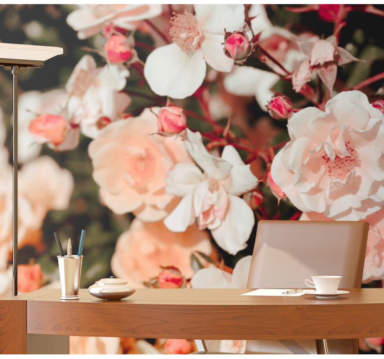 Mural de pared flores pétalos de rosa en flor - TenVinilo