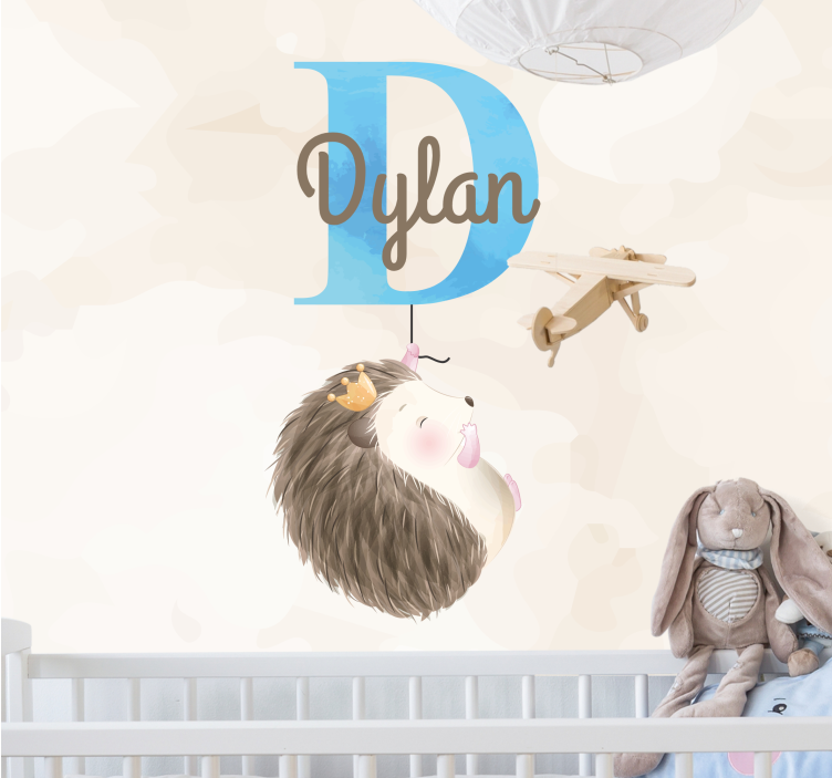 Mural de pared infantil diseño de erizo tierno - TenVinilo